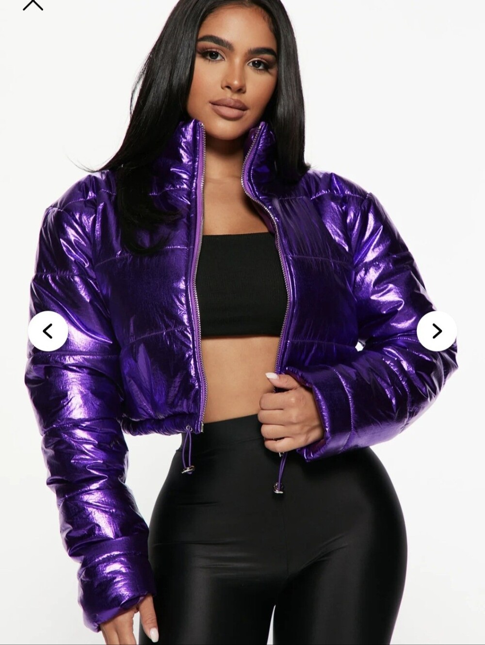 Fashion Nova / Show Time Puffer Jacket- W Sz Medium - Picture 6 of 8